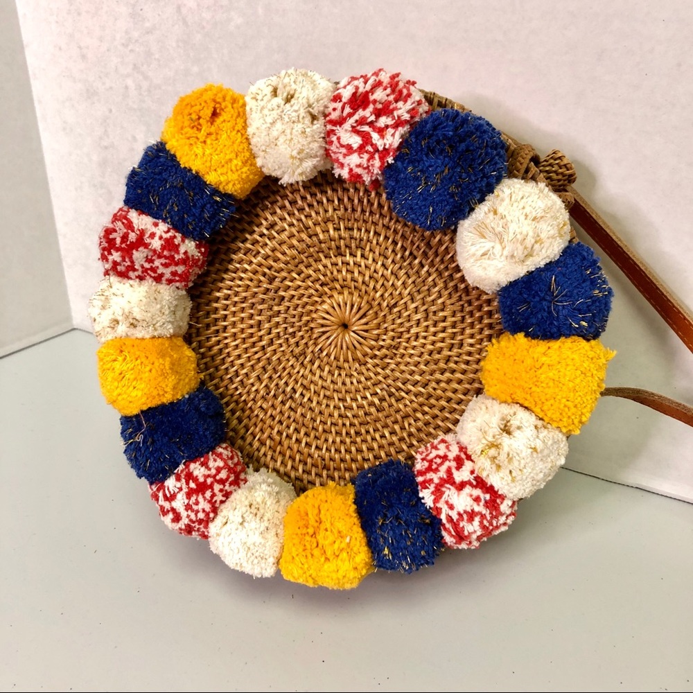 Cleobella Pom Pom Williamsburg Crossbody Basket Bag - Picture 4 of 10
